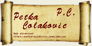 Petka Čolaković vizit kartica